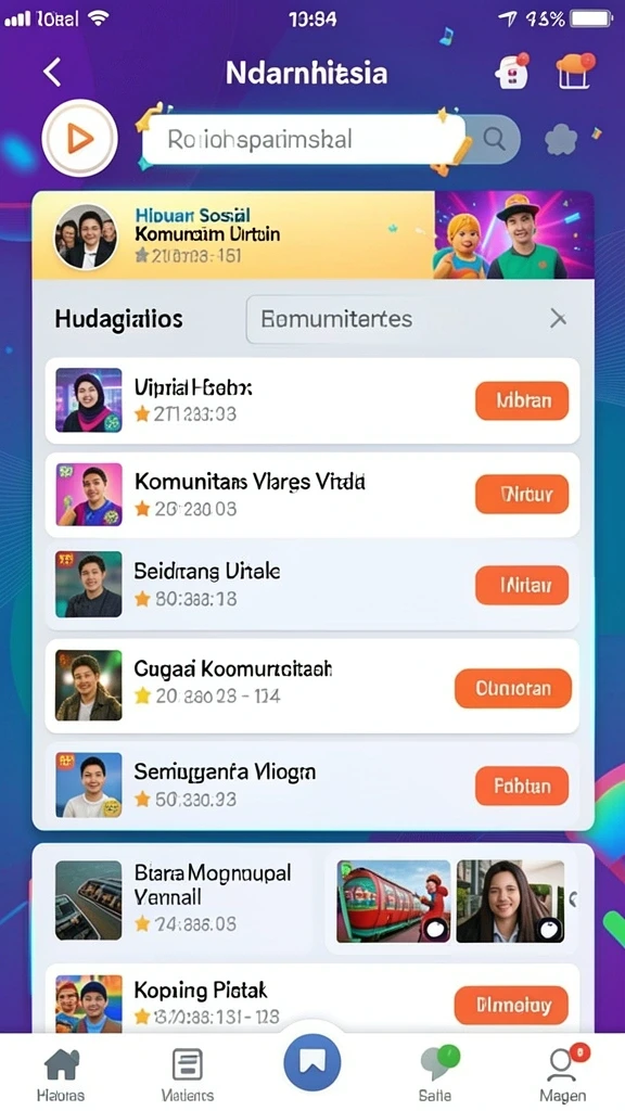 Fitur komunitas yang memungkinkan pemain berinteraksi.