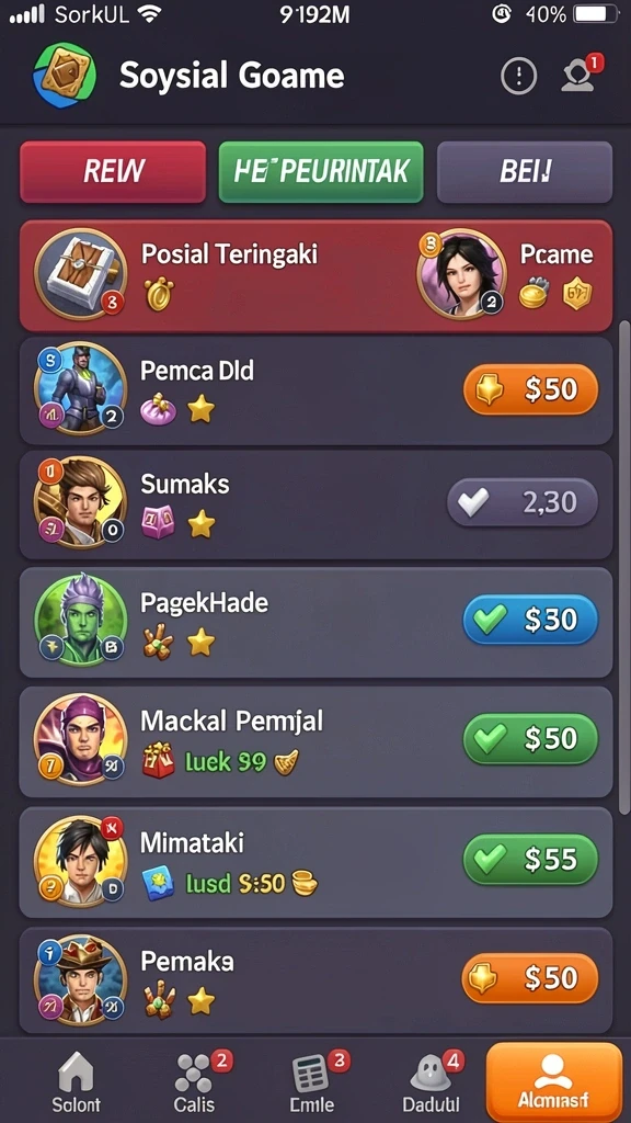 Screenshot menunjukkan variasi permainan slot yang tersedia.