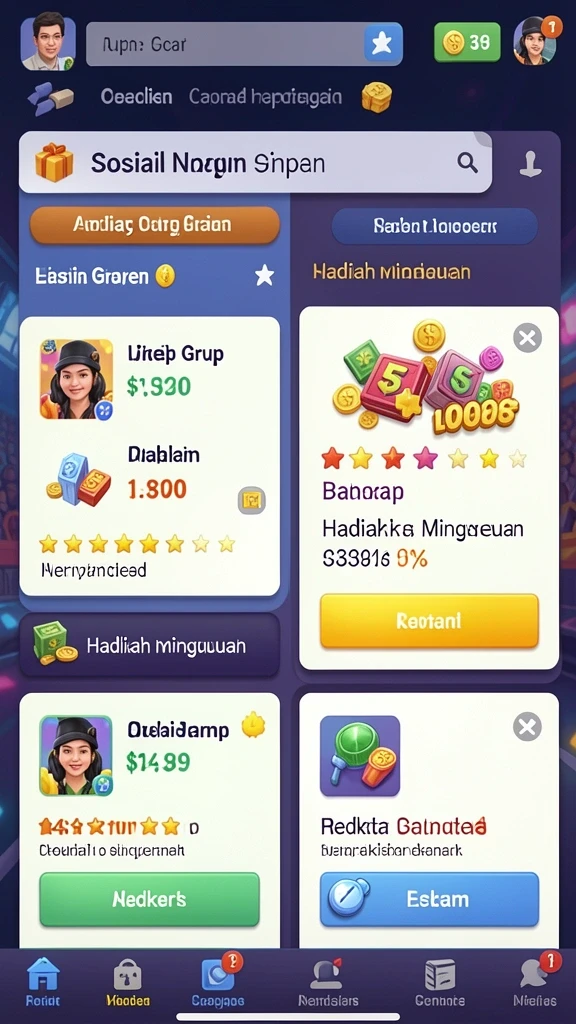 Tampilan menarik dengan pilihan permainan beragam.